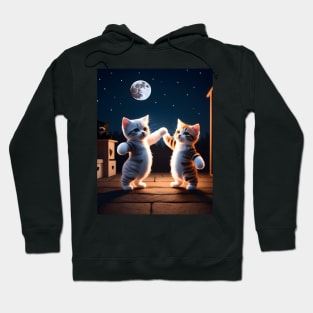 Adorable Cat Illustration- Modern Digital Art Hoodie